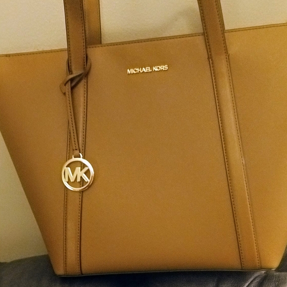 Michael Kors Brown and Tan Leather Tote - Never Used, Great Condition - Picture 1 of 9
